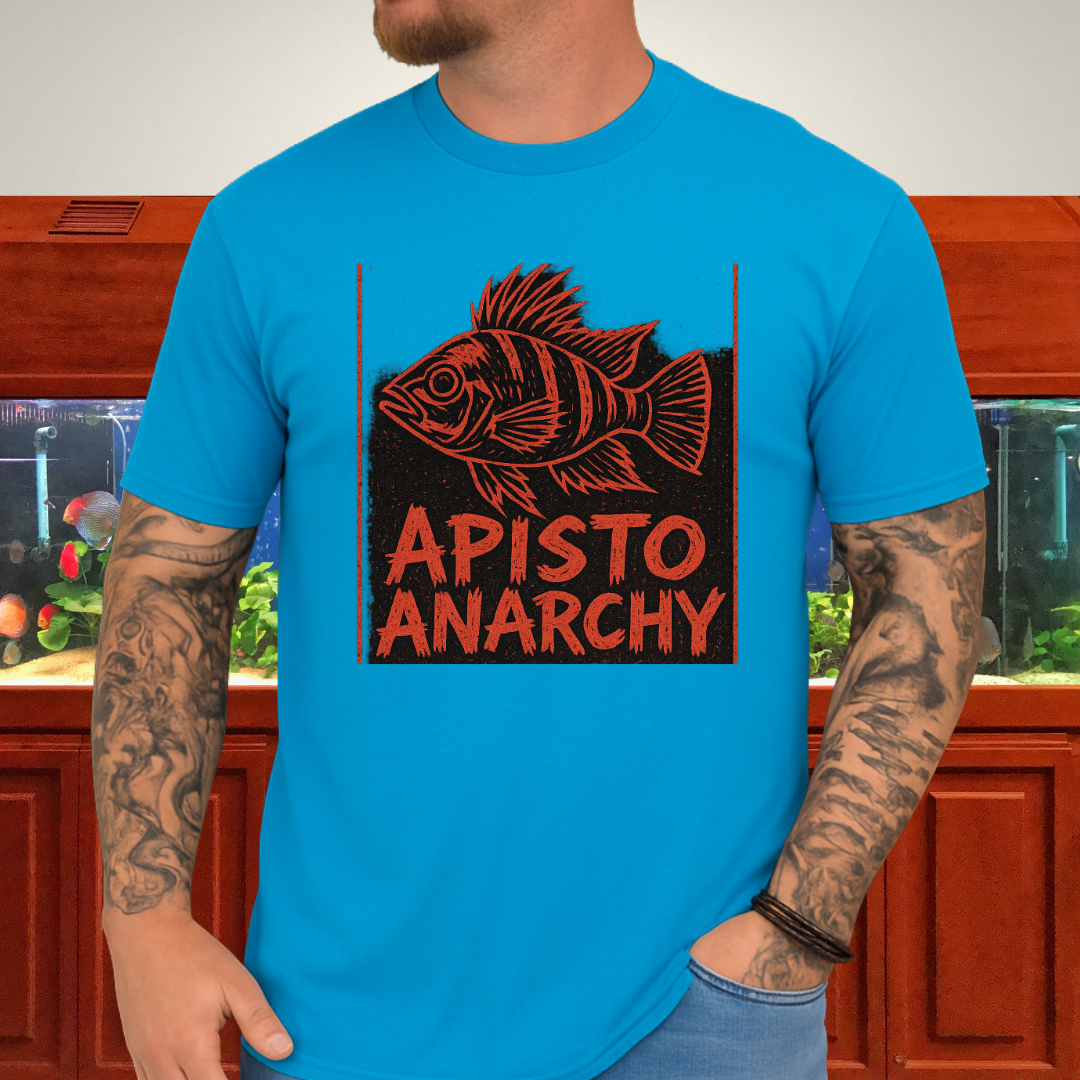Apisto Anarchy Tee – Punk Band Poster Cichlid Design