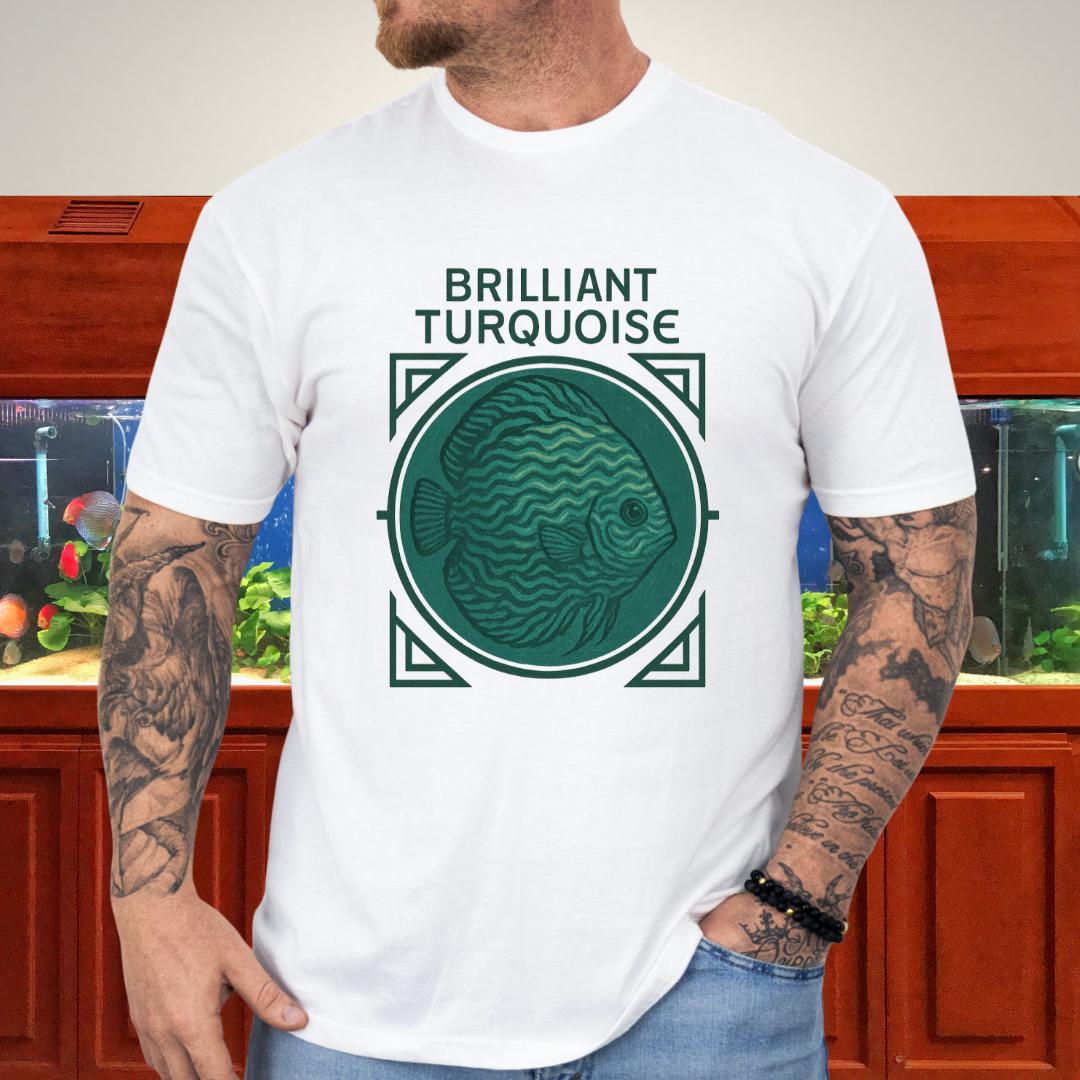 Brilliant Turquoise Discus Retro Prestige Tee-T-Shirt-Fish & Friends Tees