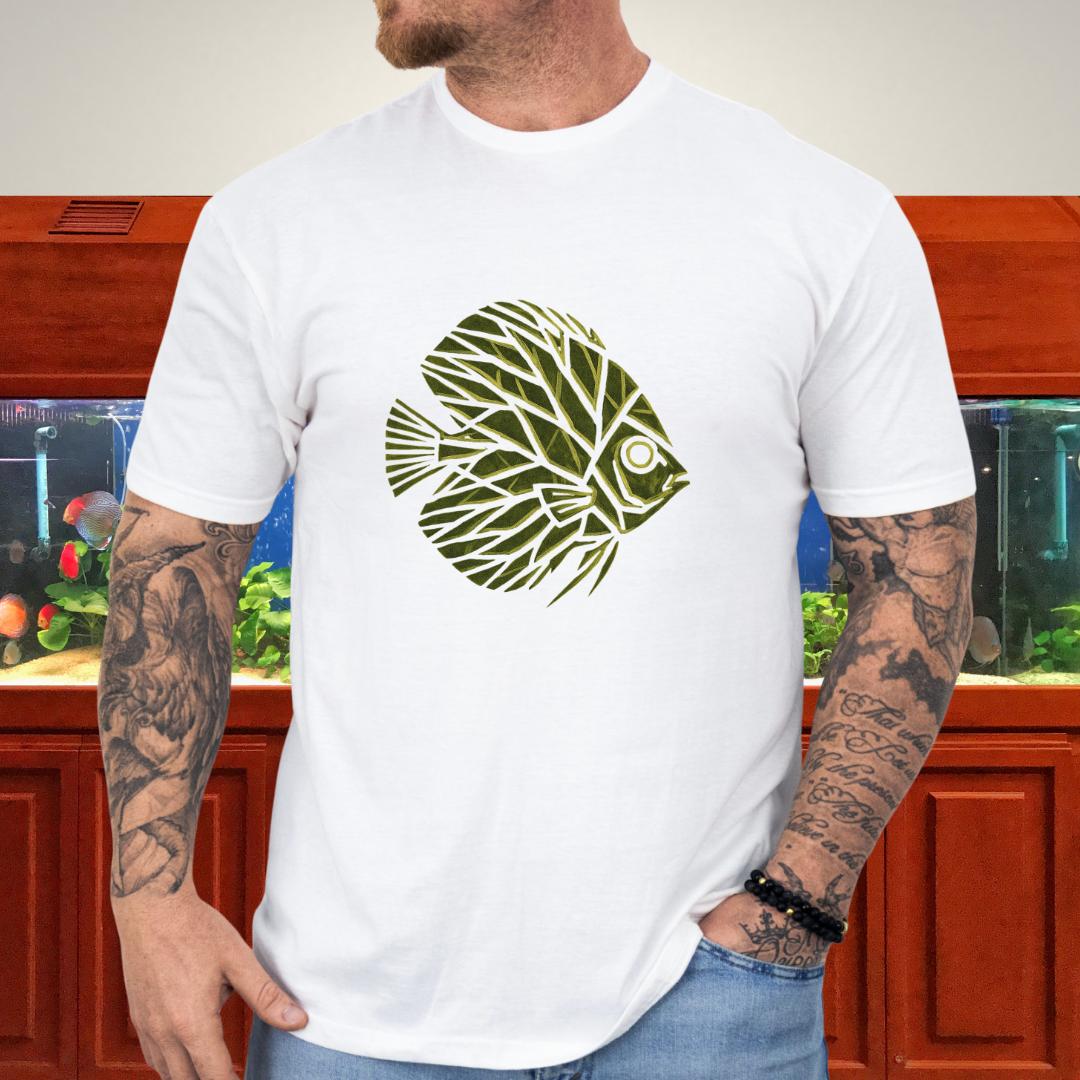 Leaf Vein Discus Tee – Modern Geometric Fish Design-T-Shirt-Fish & Friends Tees
