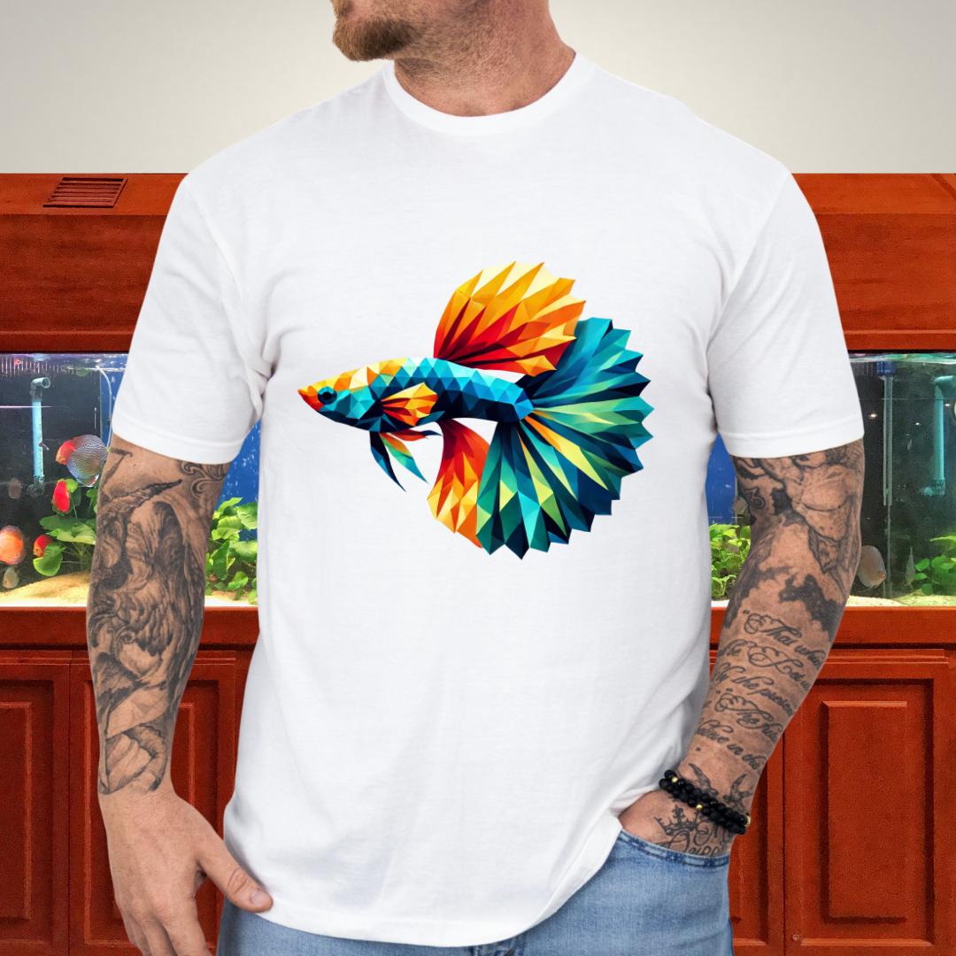 Geometric Guppy Fish T-Shirt – Polygonal Aquarium Style