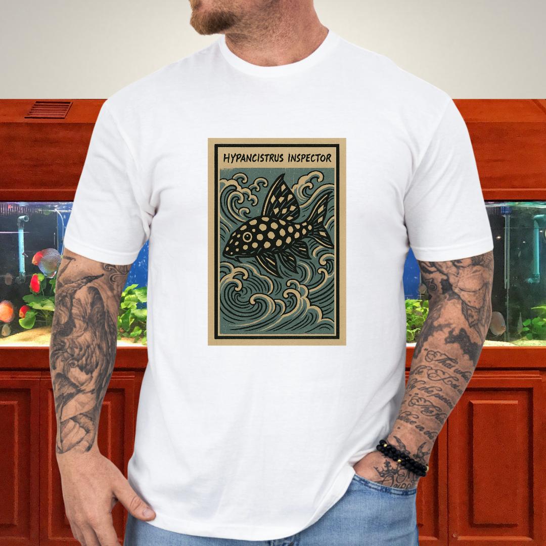 Snowball Pleco Tee – Ukiyo-e Woodblock Aquarium Art-T-Shirt-Fish & Friends Tees