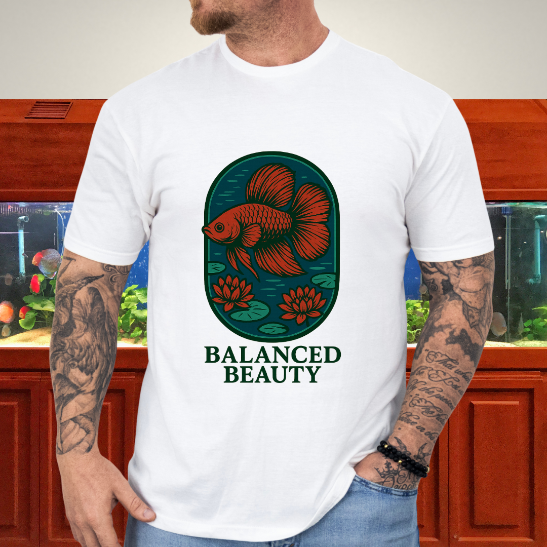 Balanced Beauty Betta Fish T-Shirt – Double Tail Design with Lotus