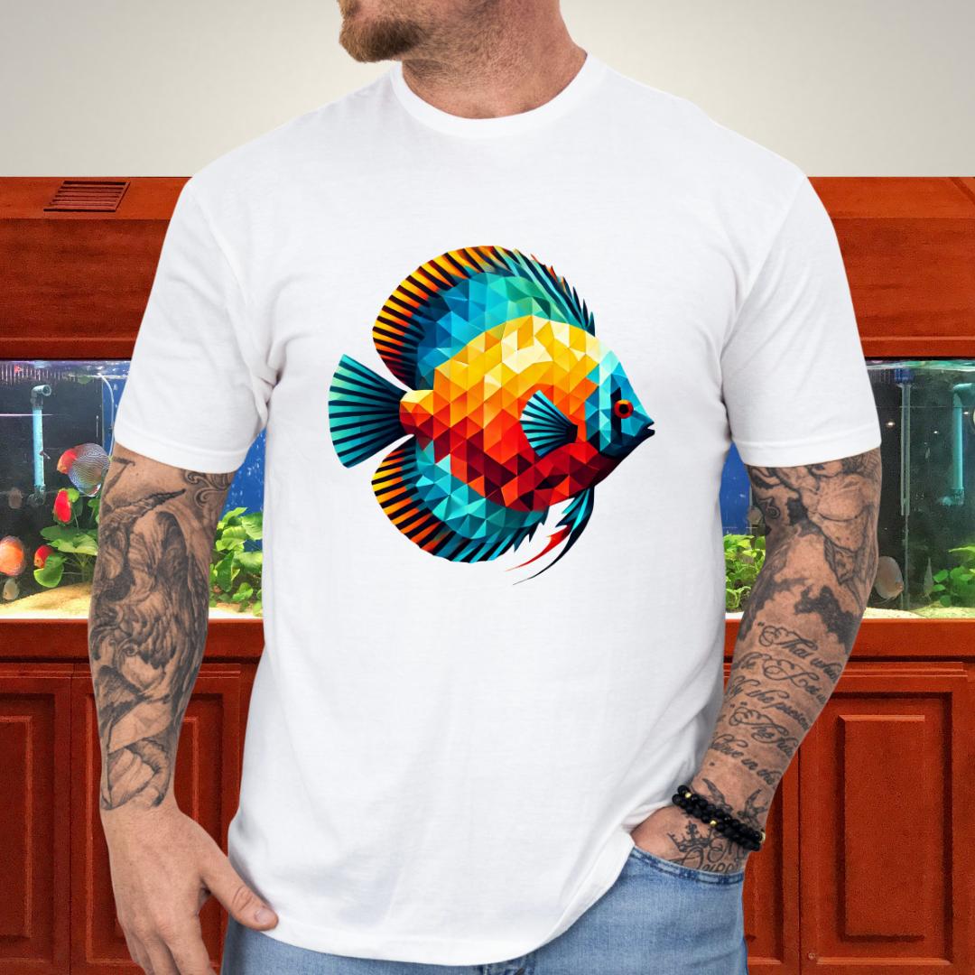 Geometric Discus Fish T-Shirt – Polygonal Aquarium Art-T-Shirt-Fish & Friends Tees