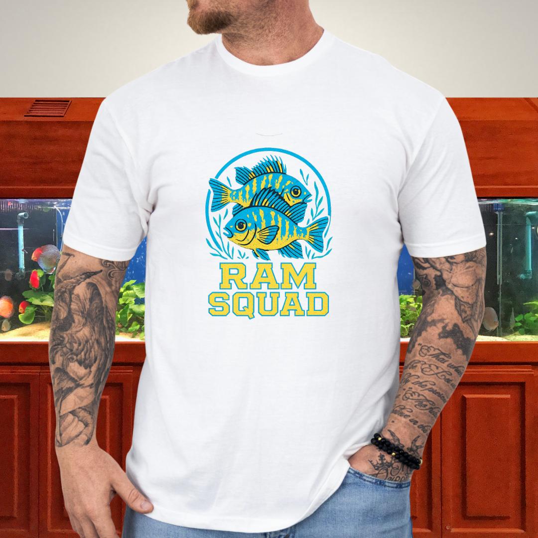 Ram Squad Tee – German Blue Ram Retro Sports Logo Design-T-Shirt-Fish & Friends Tees