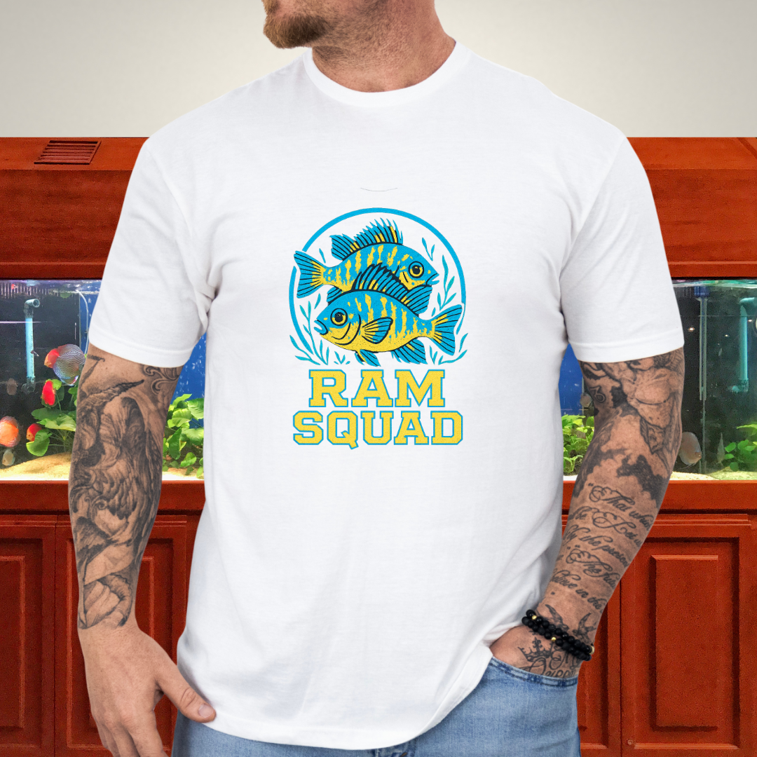 Ram Squad Tee – German Blue Ram Retro Sports Logo Design
