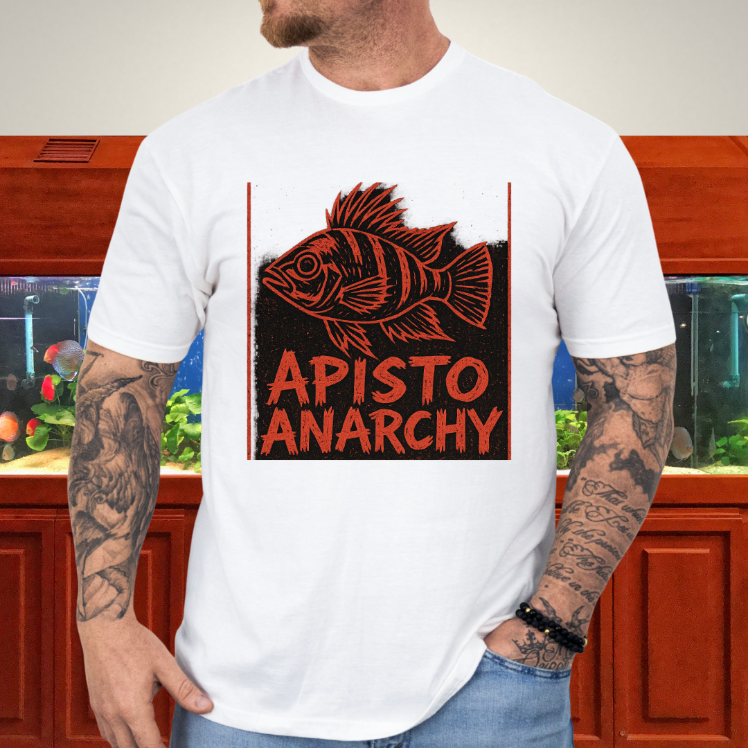 Apisto Anarchy Tee – Punk Band Poster Cichlid Design