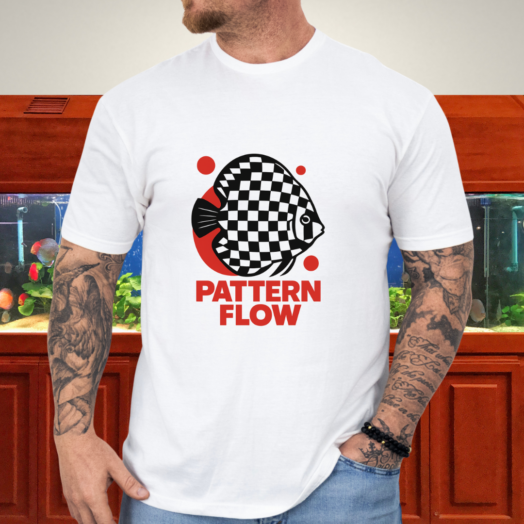 Pattern Flow Checkerboard Discus Geometric Tee