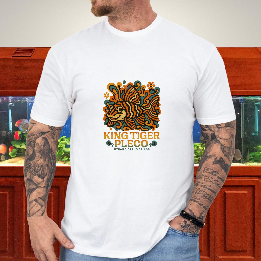 King Tiger Pleco Tee – Y2K Retro Wave Aquarium Design-T-Shirt-Fish & Friends Tees