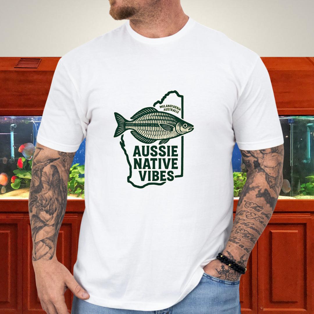 Aussie Native Vibes Tee – Western Rainbowfish Badge Design