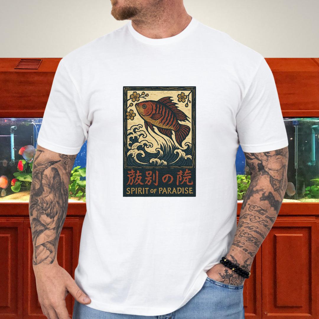 Spirit of Paradise Tee – Ukiyo-e Paradise Fish Wave Design