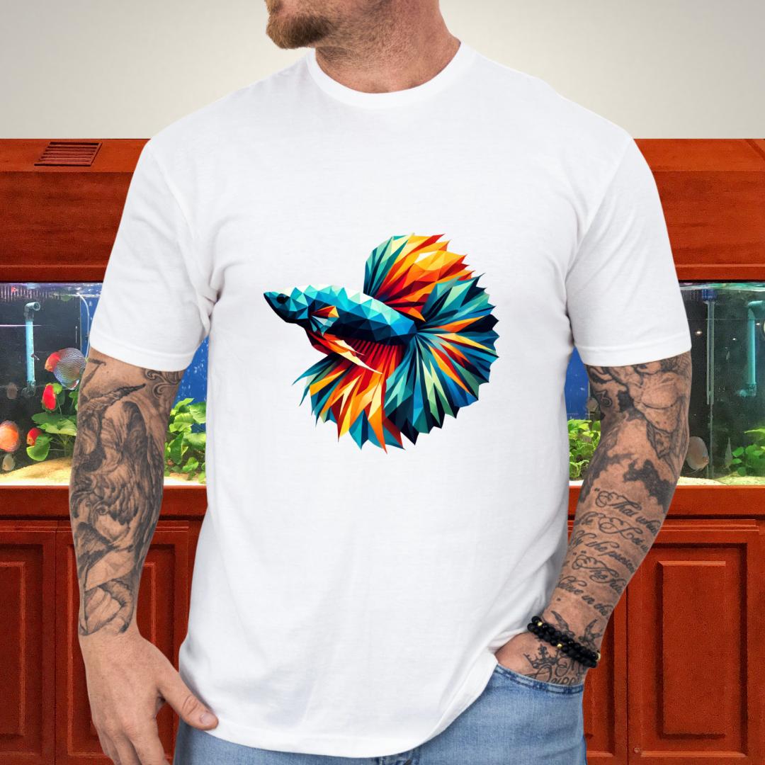 Geometric Betta Fish T-Shirt – Polygon Art Aquarium Style-T-Shirt-Fish & Friends Tees