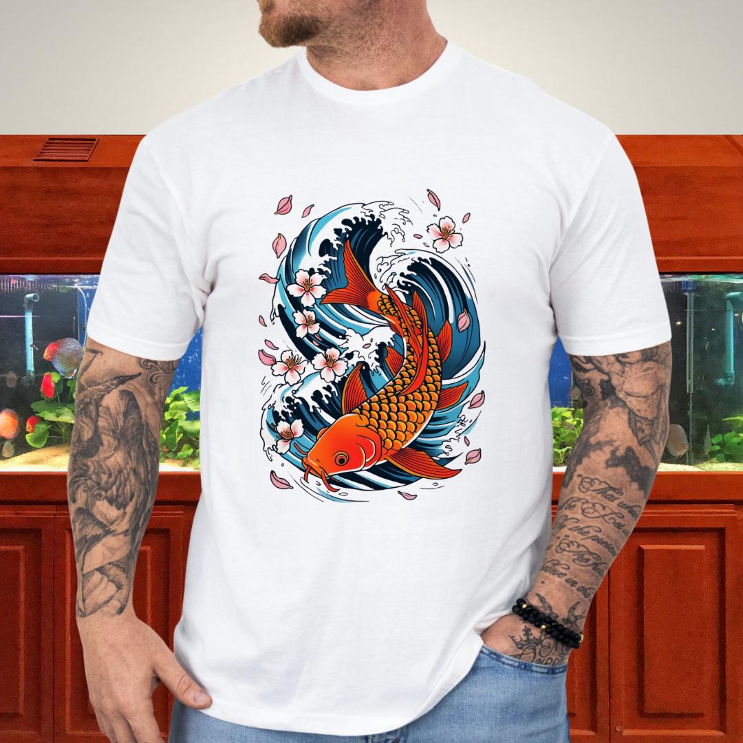 Koi Wave Graphic Tee – Tattoo Style