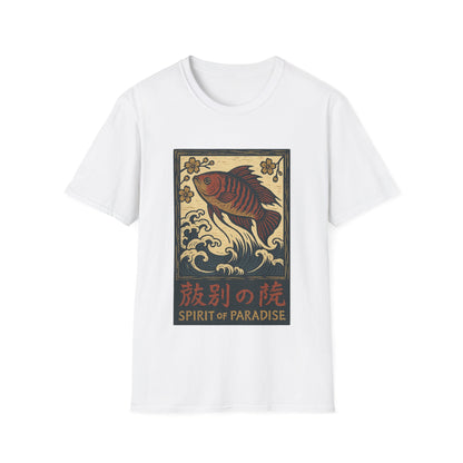 Spirit of Paradise Tee – Ukiyo-e Paradise Fish Wave Design
