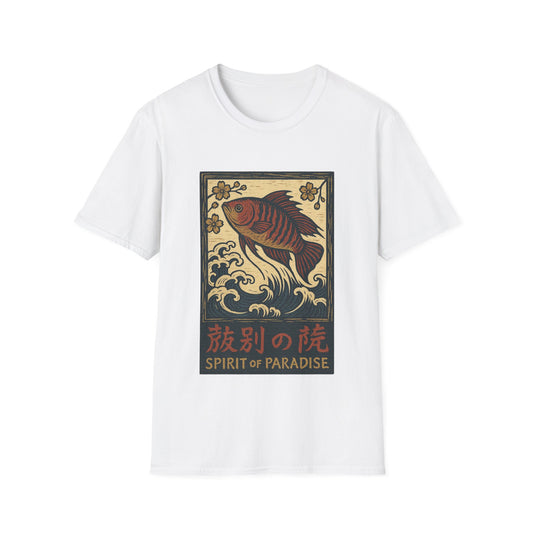 Spirit of Paradise Tee – Ukiyo-e Paradise Fish Wave Design