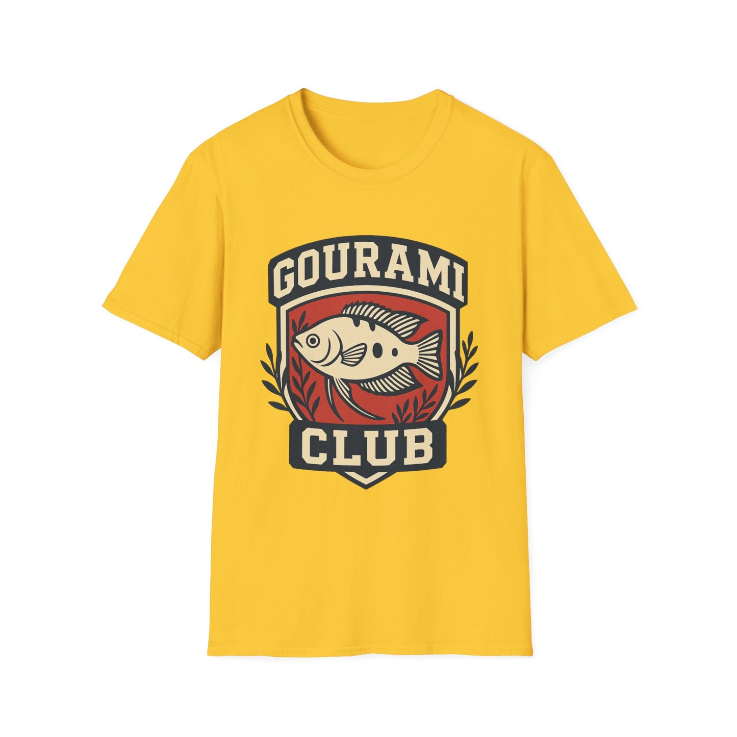Gourami Club Tee – Retro Crest Three-Spot Gourami Design