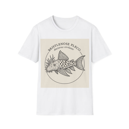 Bristlenose Pleco Tee – Monochrome Etching Style Design