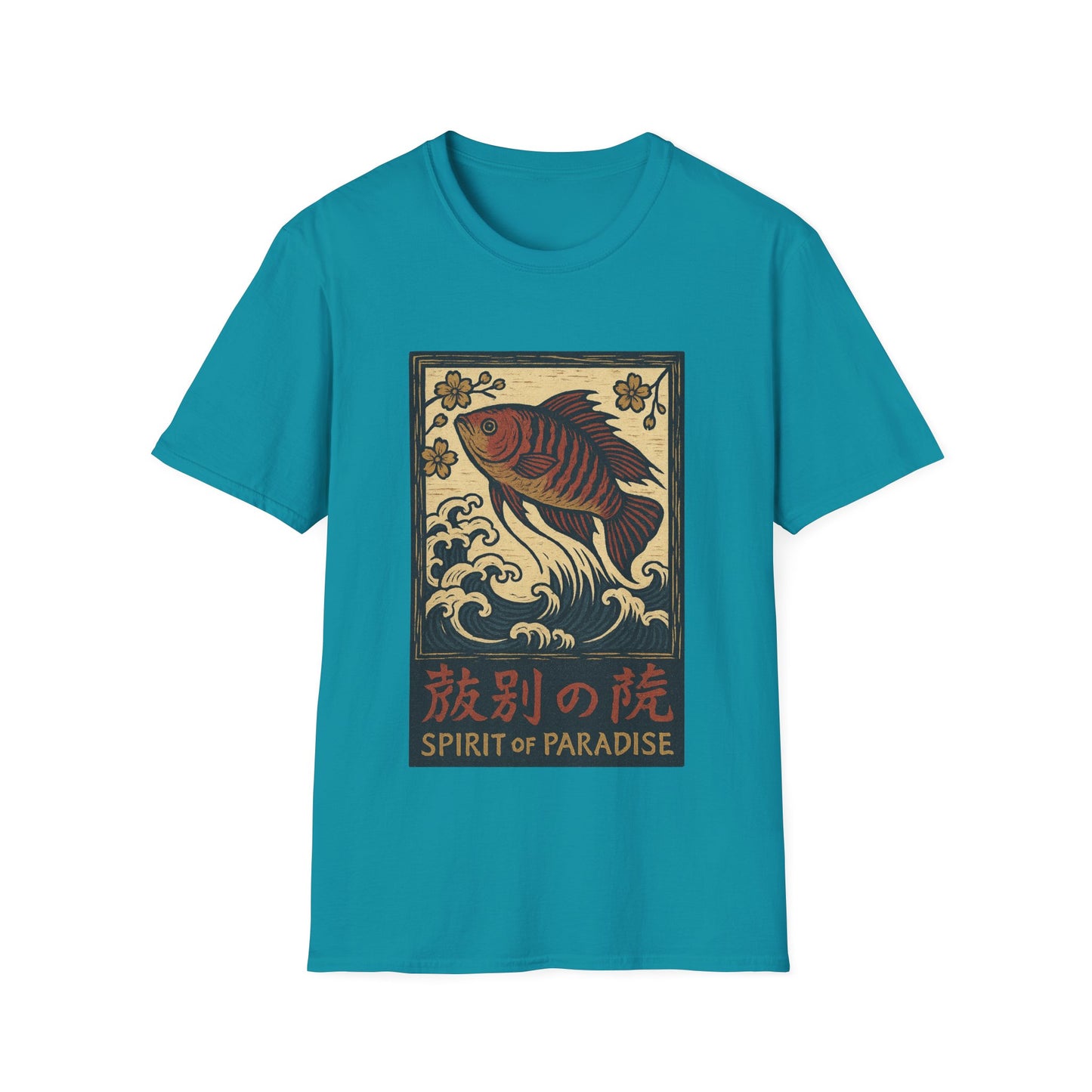 Spirit of Paradise Tee – Ukiyo-e Paradise Fish Wave Design