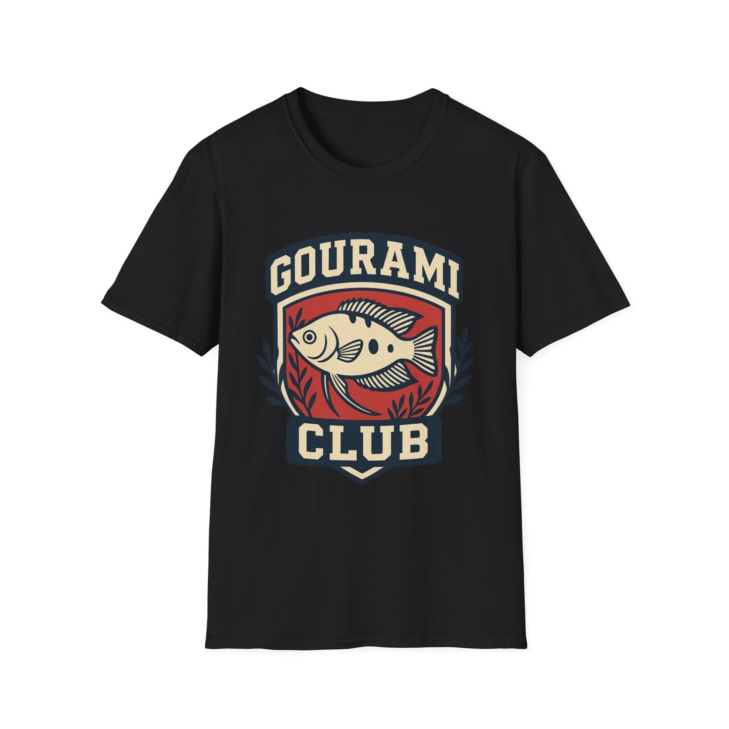 Gourami Club Tee – Retro Crest Three-Spot Gourami Design