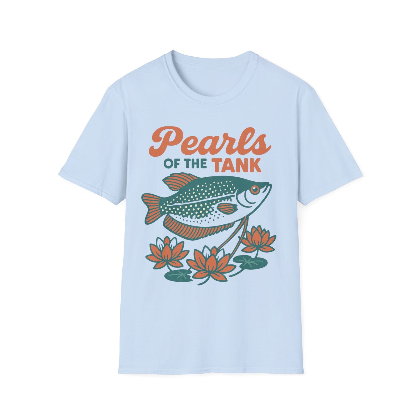 Pearls of the Tank Tee – Retro Pearl Gourami Lotus Design