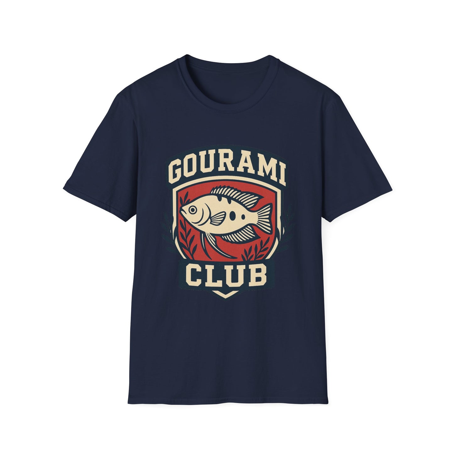 Gourami Club Tee – Retro Crest Three-Spot Gourami Design