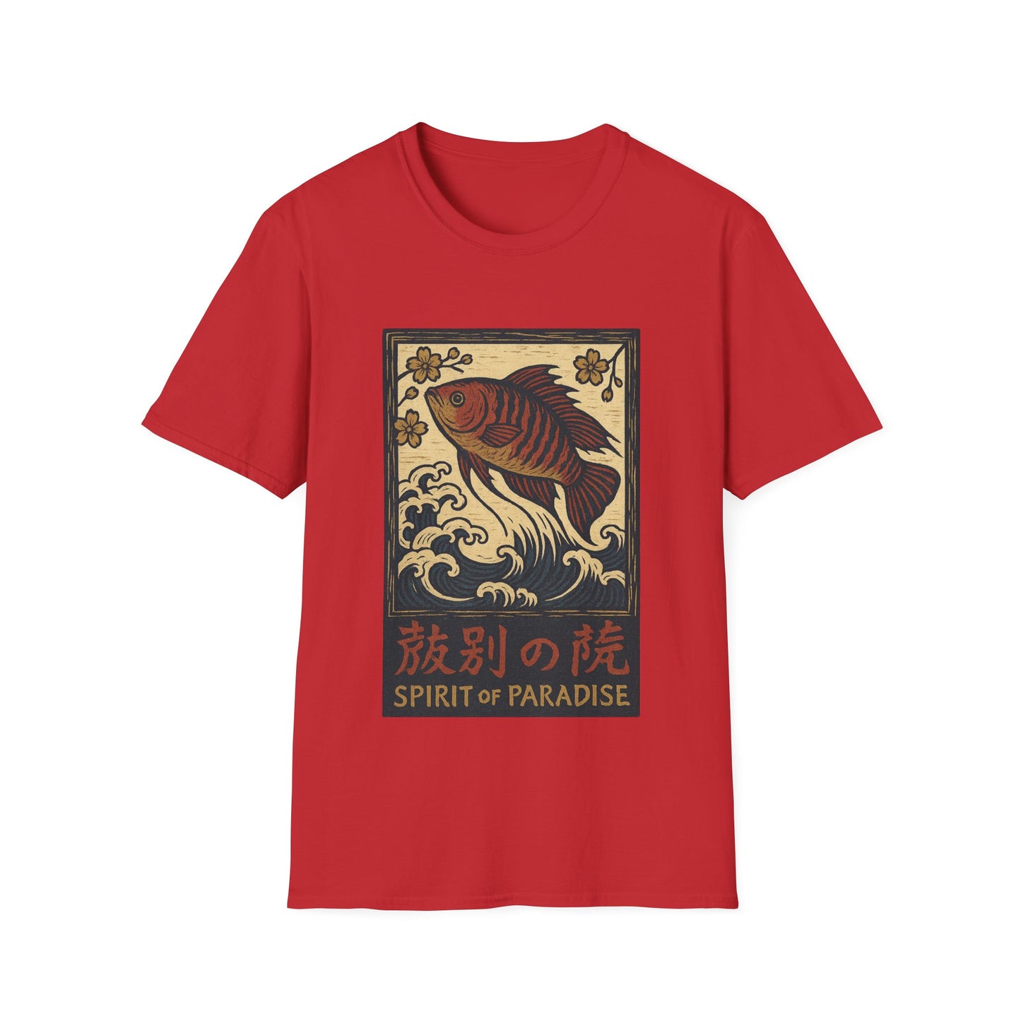 Spirit of Paradise Tee – Ukiyo-e Paradise Fish Wave Design