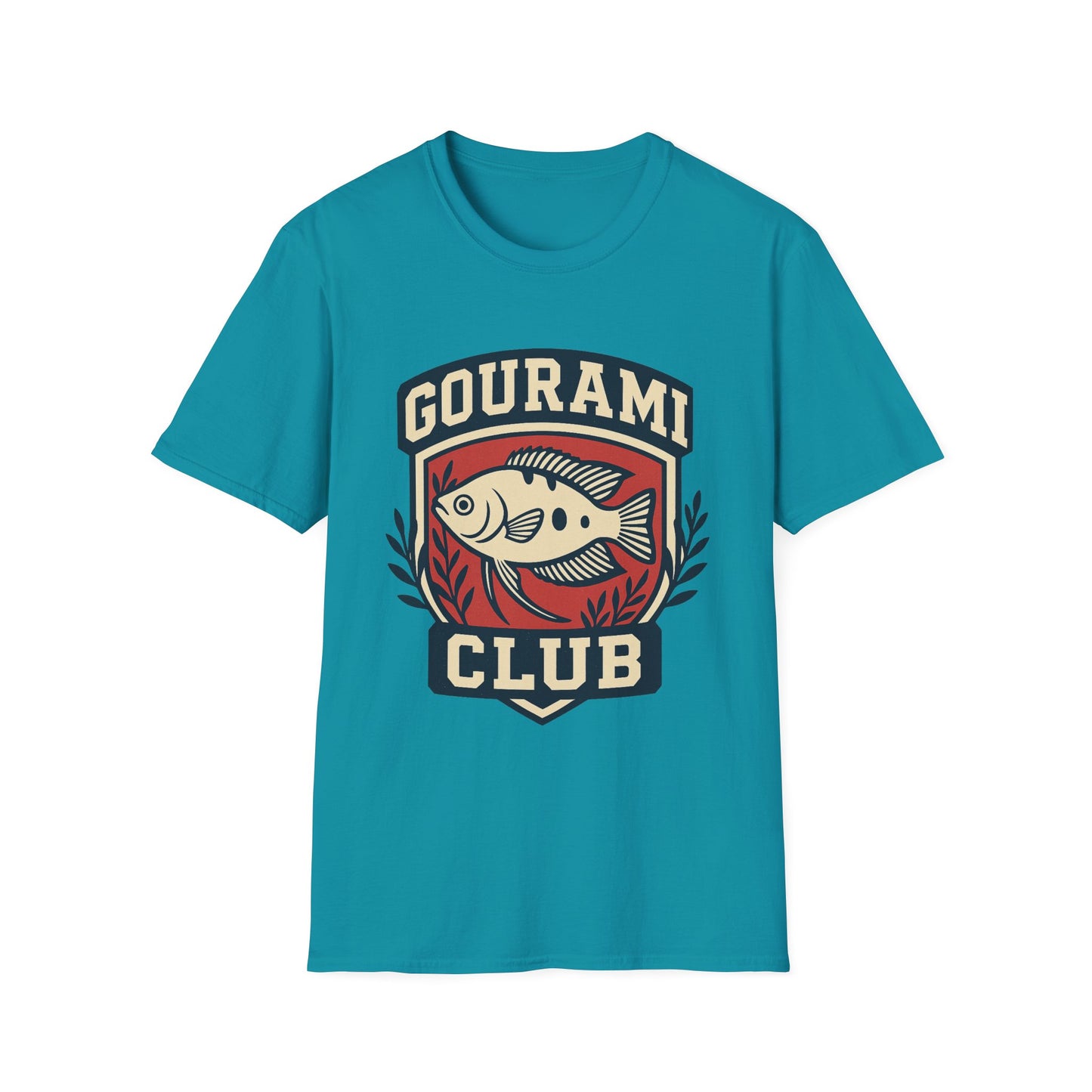 Gourami Club Tee – Retro Crest Three-Spot Gourami Design