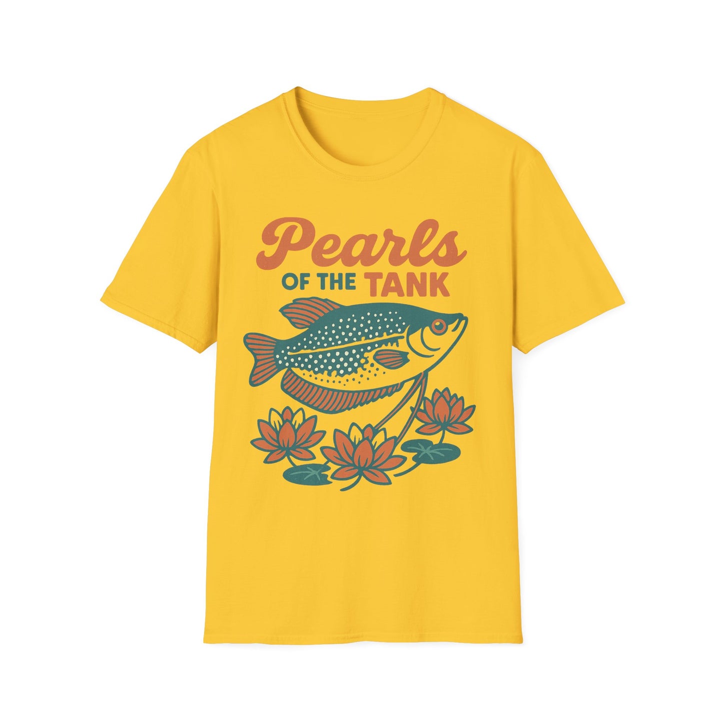 Pearls of the Tank Tee – Retro Pearl Gourami Lotus Design