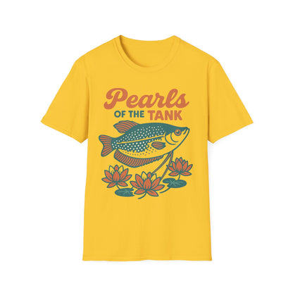 Pearls of the Tank Tee – Retro Pearl Gourami Lotus Design