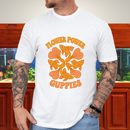 Flower Power Guppies Retro Aquarium T-Shirt
