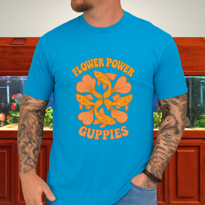 Flower Power Guppies Retro Aquarium T-Shirt