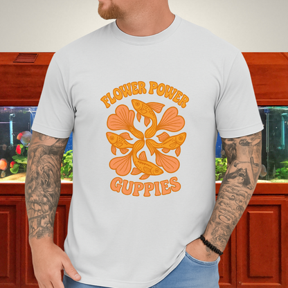 Flower Power Guppies Retro Aquarium T-Shirt