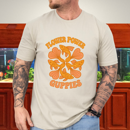Flower Power Guppies Retro Aquarium T-Shirt