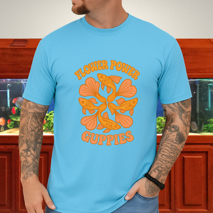 Flower Power Guppies Retro Aquarium T-Shirt