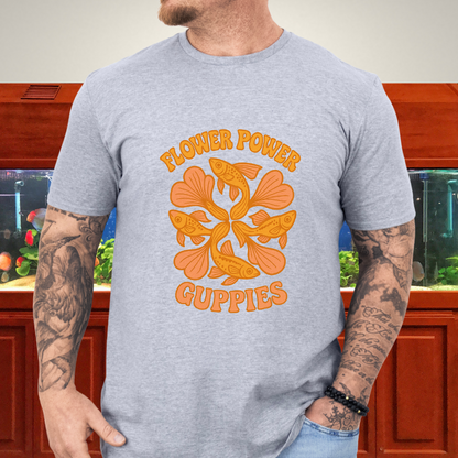 Flower Power Guppies Retro Aquarium T-Shirt
