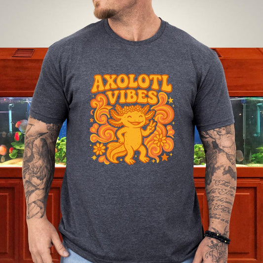 Axolotl Vibes Retro 70s Groovy T-Shirt