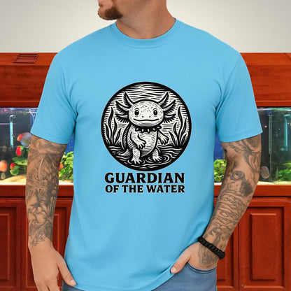 Guardian of the Water Axolotl Woodcut T-Shirt