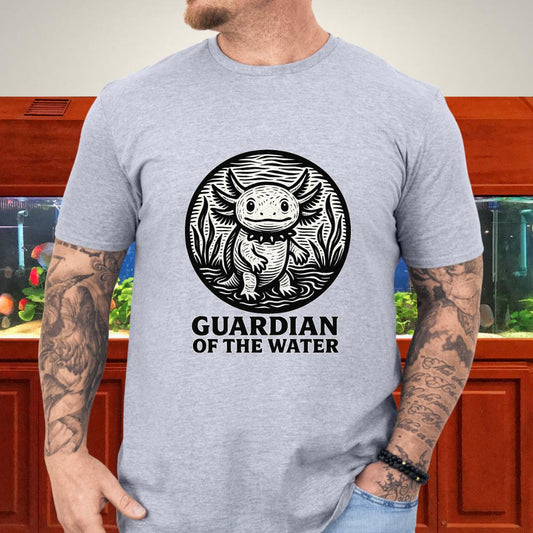 Guardian of the Water Axolotl Woodcut T-Shirt