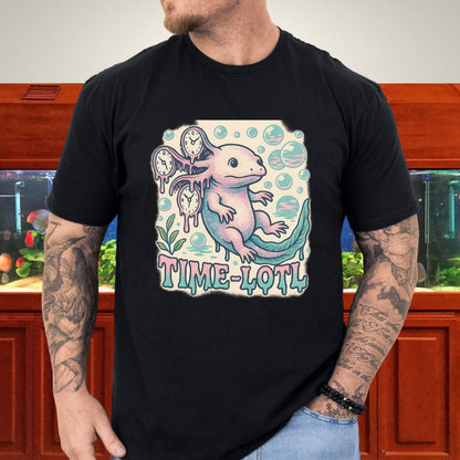 Melting Clock Axolotl Tee – Surreal Pastel Design