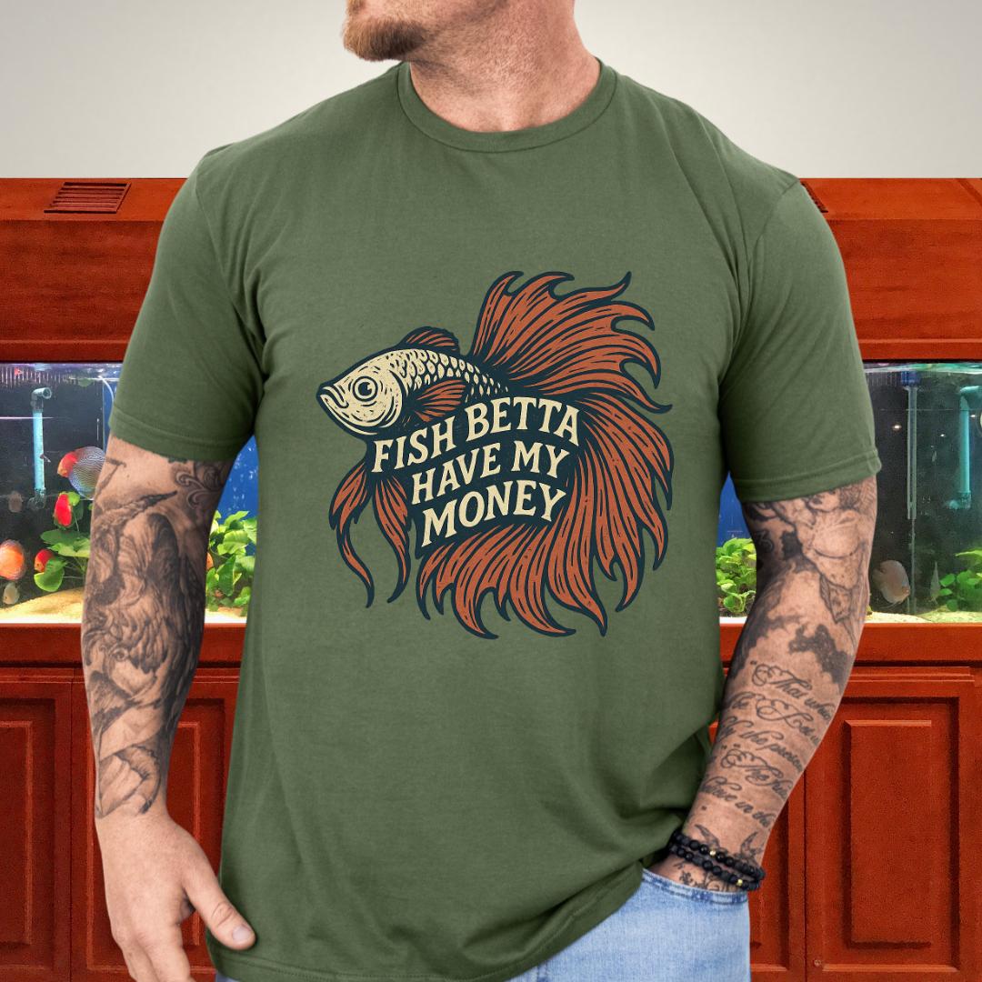 Fish Betta Have My Money Retro Tattoo Betta T-Shirt-T-Shirt-Fish &amp; Friends Tees