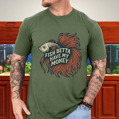 Fish Betta Have My Money Retro Tattoo Betta T-Shirt-T-Shirt-Fish &amp; Friends Tees