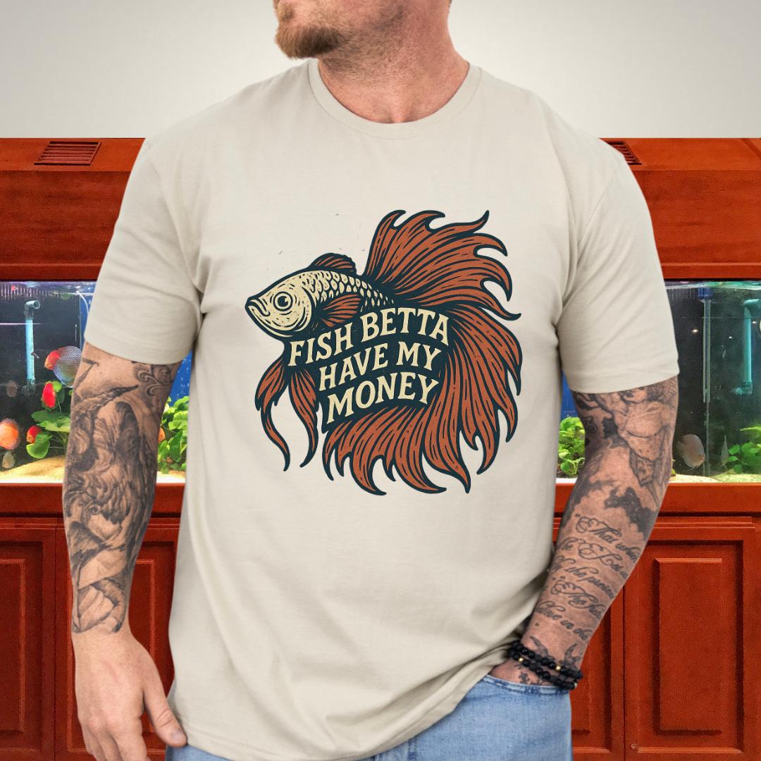 Fish Betta Have My Money Retro Tattoo Betta T-Shirt-T-Shirt-Fish &amp; Friends Tees