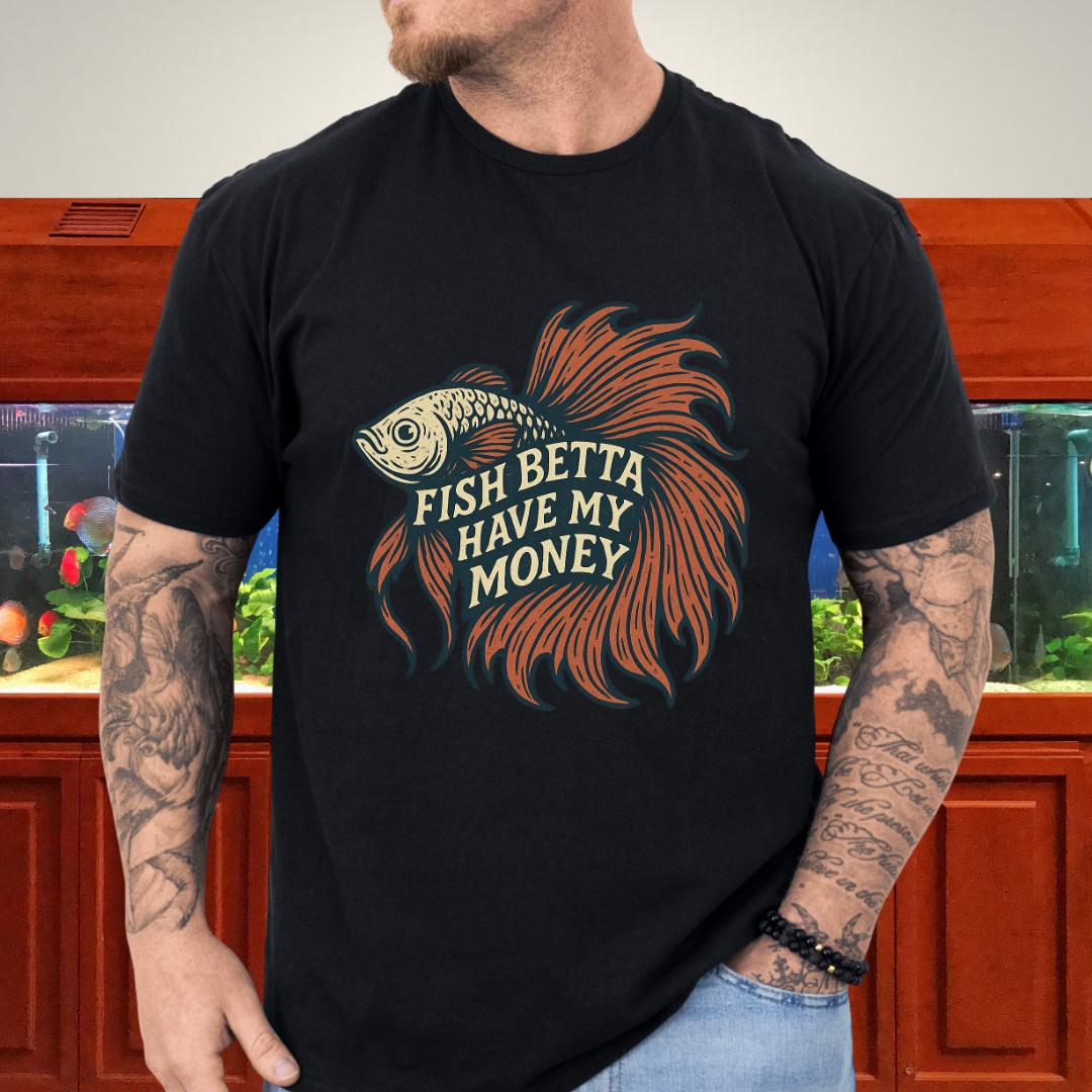 Fish Betta Have My Money Retro Tattoo Betta T-Shirt-T-Shirt-Fish &amp; Friends Tees