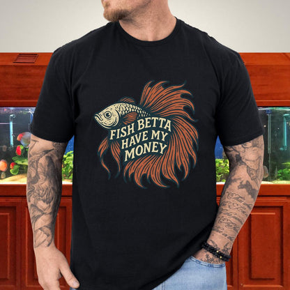 Fish Betta Have My Money Retro Tattoo Betta T-Shirt-T-Shirt-Fish &amp; Friends Tees