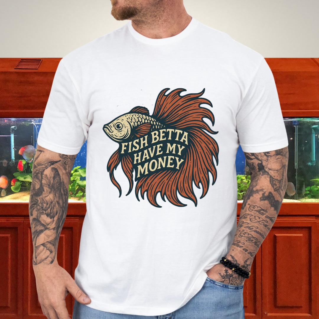 Fish Betta Have My Money Retro Tattoo Betta T-Shirt-T-Shirt-Fish &amp; Friends Tees
