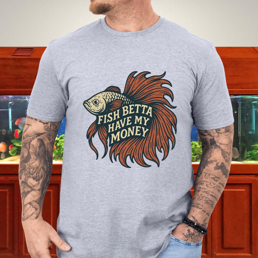 Fish Betta Have My Money Retro Tattoo Betta T-Shirt-T-Shirt-Fish &amp; Friends Tees