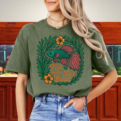Fish Make Life Betta Nature-Inspired Betta Fish T-Shirt-T-Shirt-Fish &amp; Friends Tees