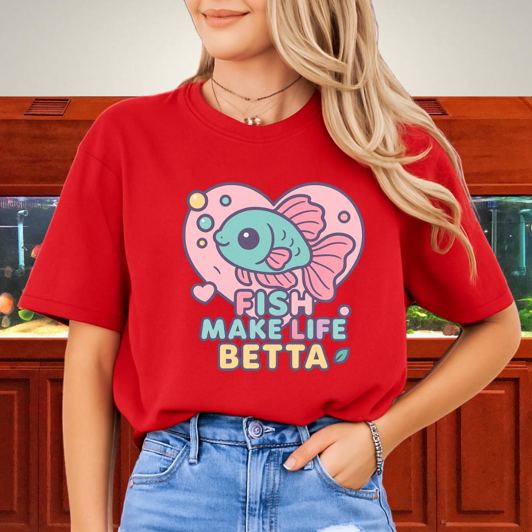 Heart Bubble Frame Betta Fish Tee – Fish Make Life Betta-T-Shirt-Fish &amp; Friends Tees