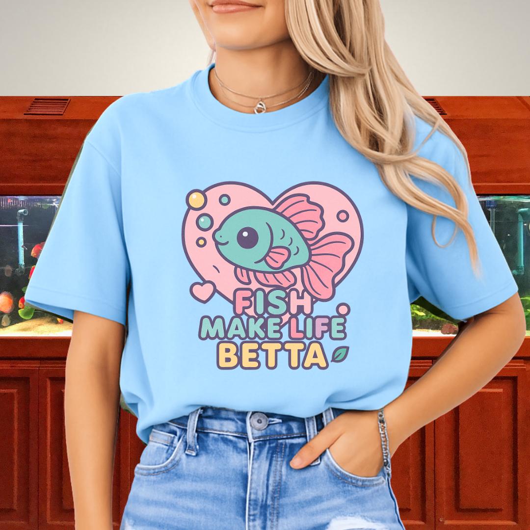 Heart Bubble Frame Betta Fish Tee – Fish Make Life Betta-T-Shirt-Fish &amp; Friends Tees
