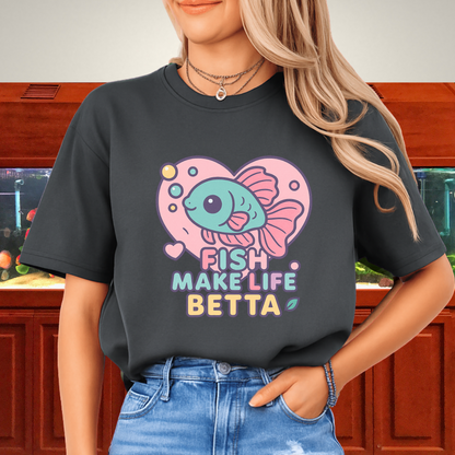 Heart Bubble Frame Betta Fish Tee – Fish Make Life Betta
