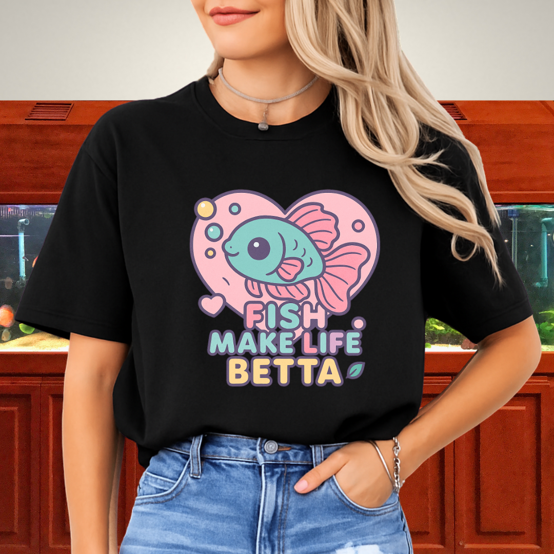 Heart Bubble Frame Betta Fish Tee – Fish Make Life Betta